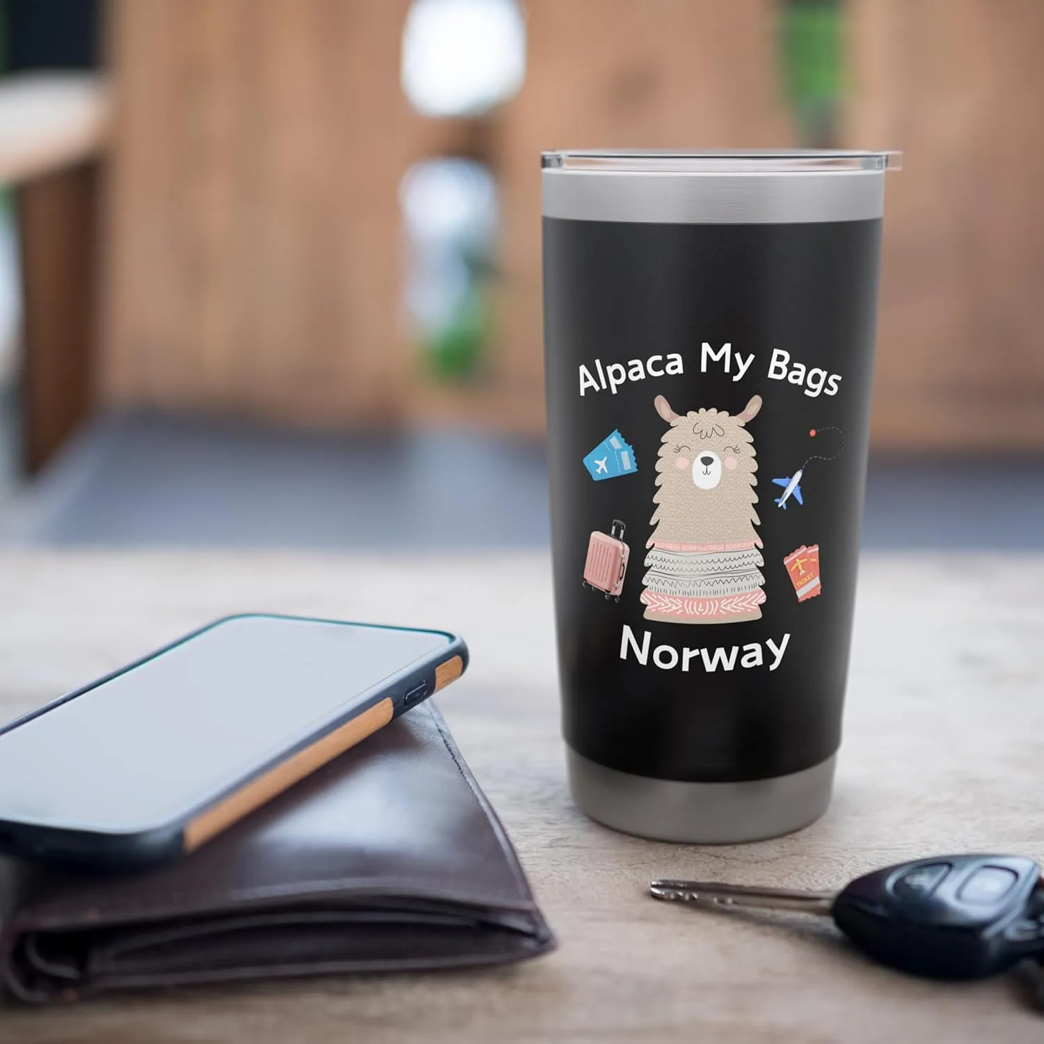 Norway Vacation Alpaca My Bags Norway Stainless Steel Insulated Tumbler