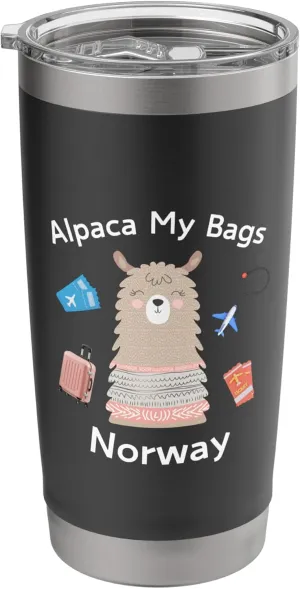 Norway Vacation Alpaca My Bags Norway Stainless Steel Insulated Tumbler