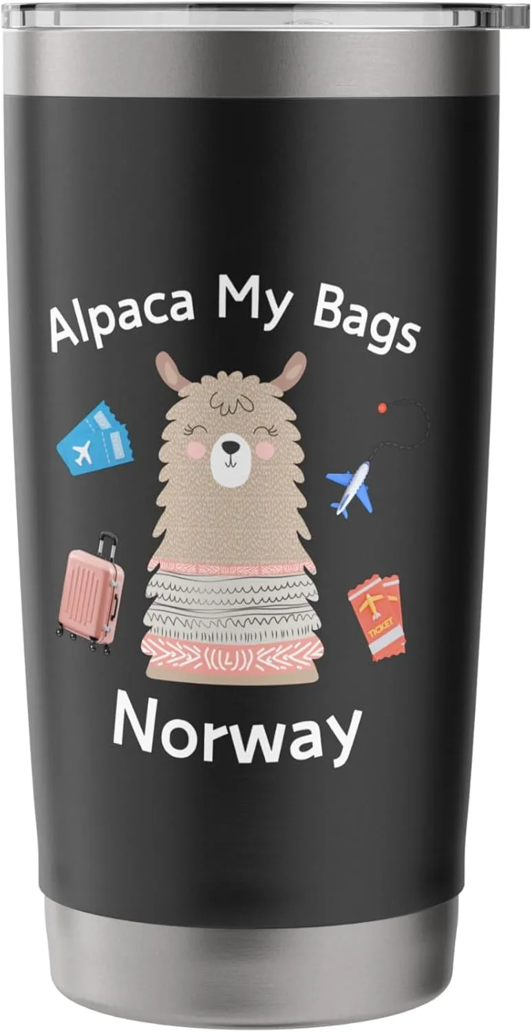 Norway Vacation Alpaca My Bags Norway Stainless Steel Insulated Tumbler
