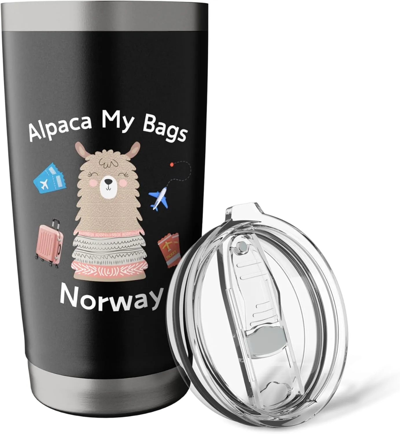 Norway Vacation Alpaca My Bags Norway Stainless Steel Insulated Tumbler