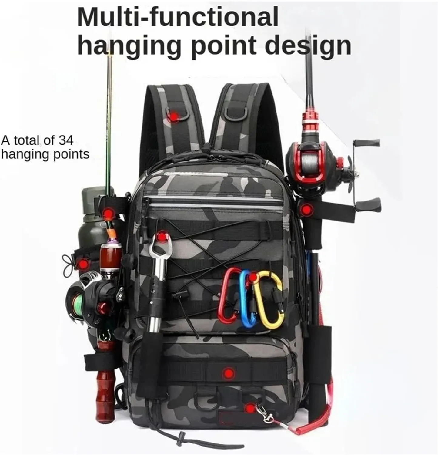 Nylon Waterproof Outdoor Sports Camping Hiking Trekking Fishing Hunting Backpack(F)