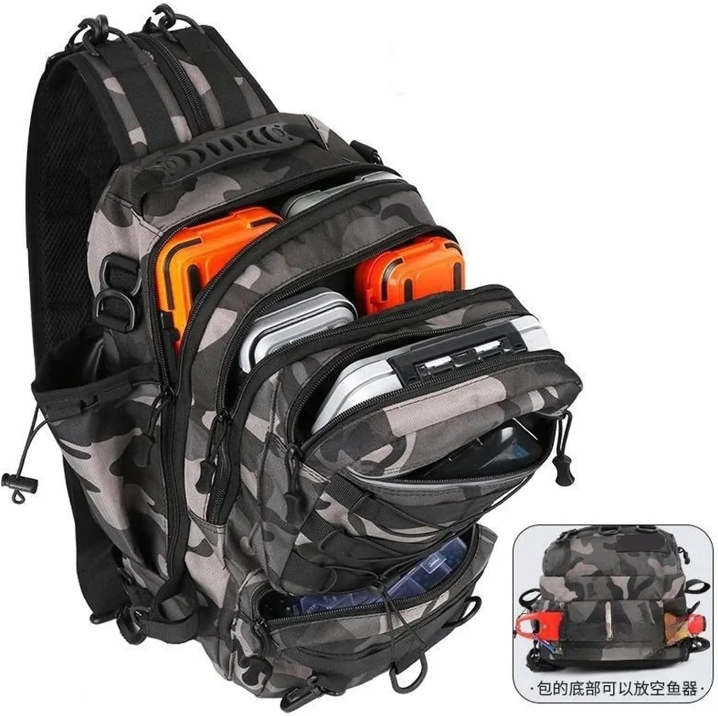 Nylon Waterproof Outdoor Sports Camping Hiking Trekking Fishing Hunting Backpack(F)