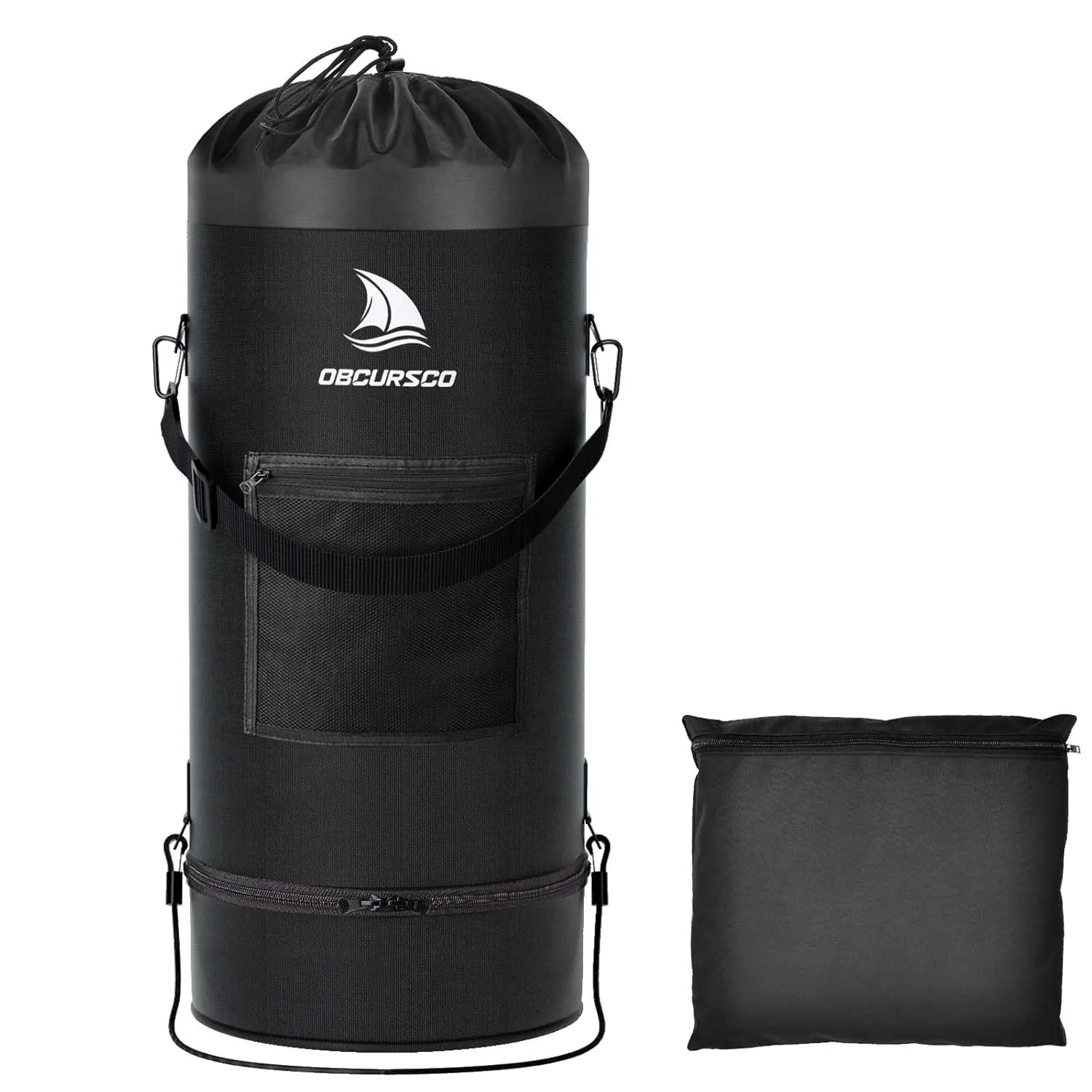 Obcursco Boat Trash Can,100% Leakproof 900D Portable Garbage Bag Pontoon Fishing Boat Accessories Marine RV or Camping 9-12 Gallon Capacity