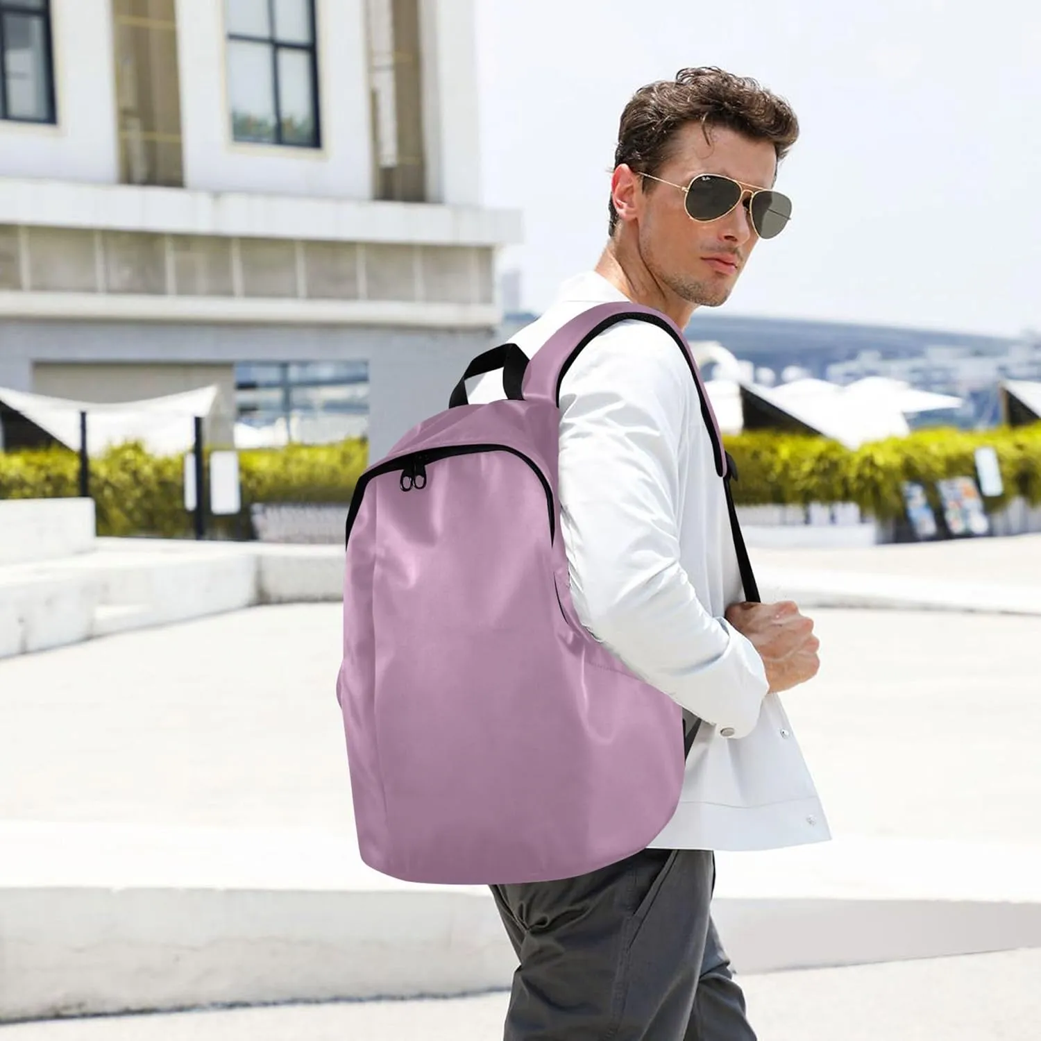 Opera Mauve Purple Cute Backpacks for Woman Daypack Custom Back to School Bookbag