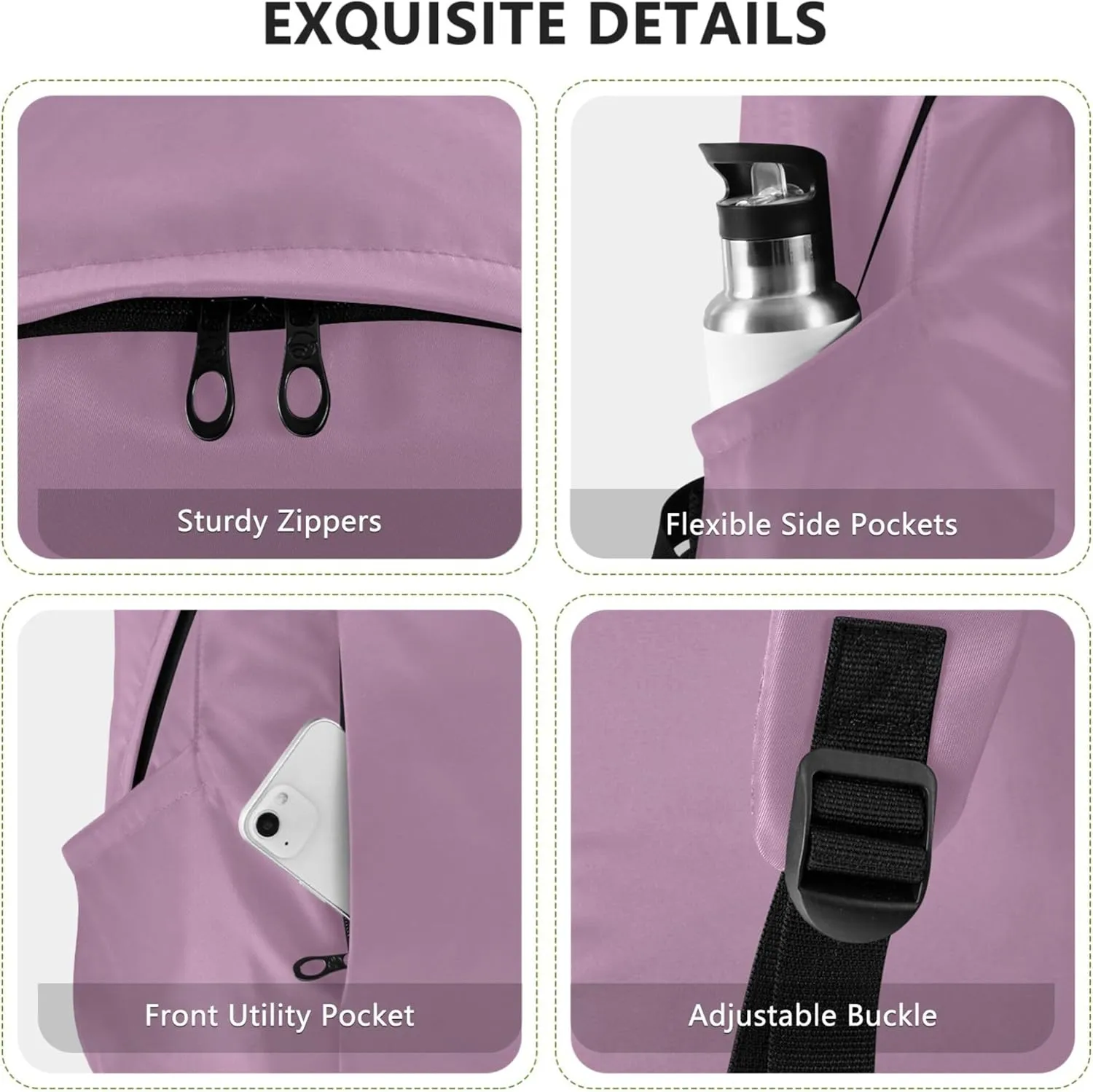 Opera Mauve Purple Cute Backpacks for Woman Daypack Custom Back to School Bookbag