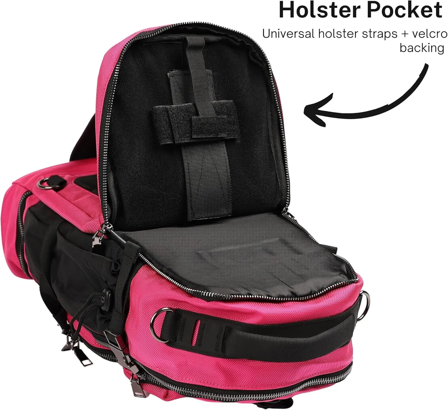 OPULENT Tactical Sling Bag for Men- Durable Tactical sling backpack- Premium Metal Components Shoulder Bag for Men (Pink)