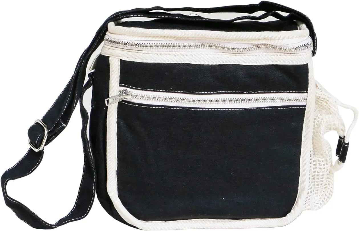 Organic Cotton Insulated Lunch Bag - Black