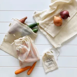 Organic Cotton Mesh 4 Pack Produce Bags