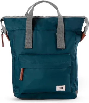 ORI LONDON Small Tote Bag Backpack - Nylon Tote Backpack for Women & Men - Wide Mouth, Chunky Zippers - The Bantry, Teal