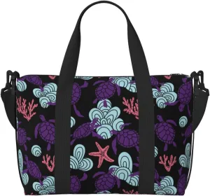 Ornamental Turtles Travel Bag Weekender Bags for Women Men Carry on Overnight Bag Tote Bag Yoga Gym Bag With Adjustable Straps for Gym, Work, Personal Items