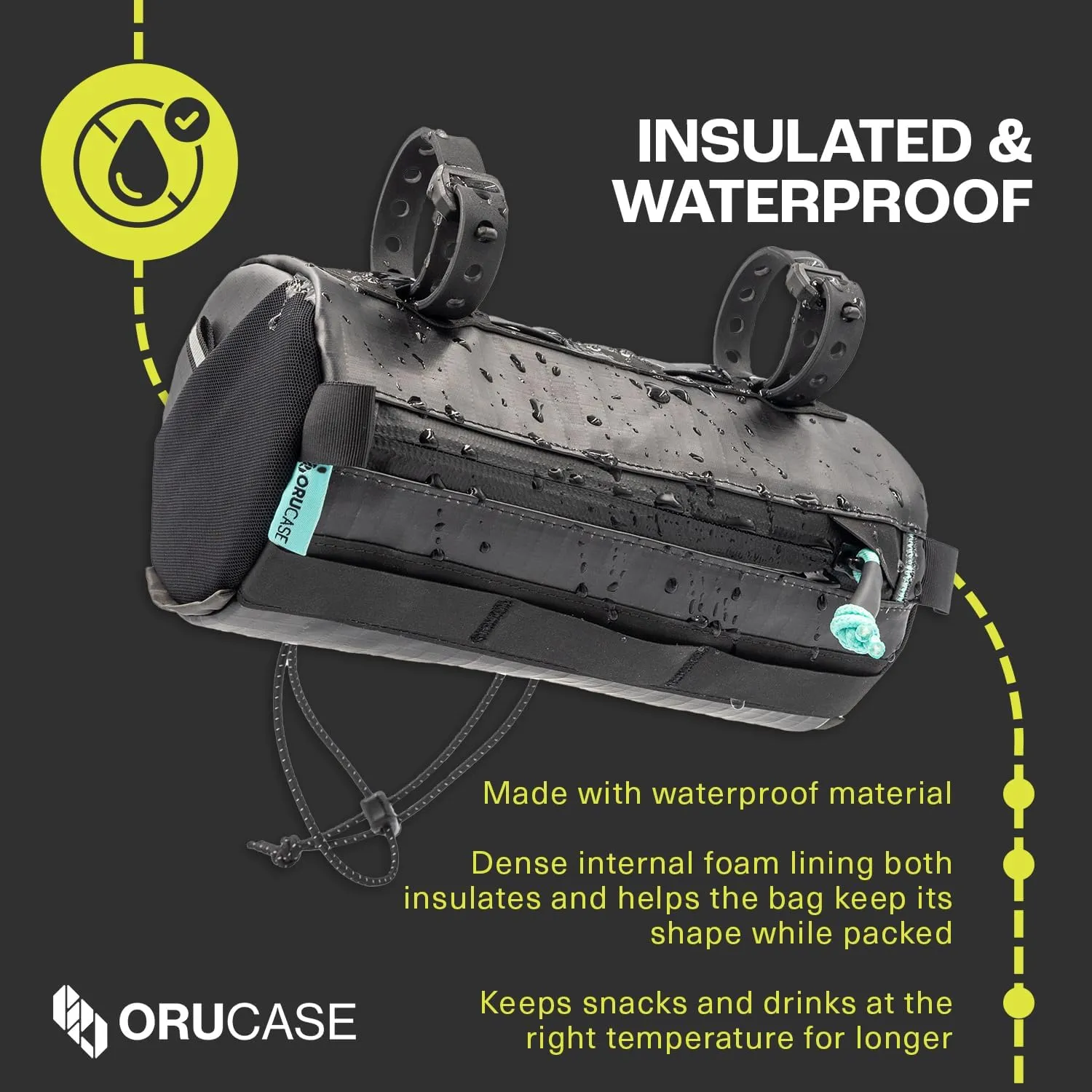 ORUCASE Smuggler HC Bike Handlebar Bag - Waterproof Bike Bags for Bicycles - Insulated Storage Bicycle Bag - Durable Front Bike Pouch - 3 L - Coyote