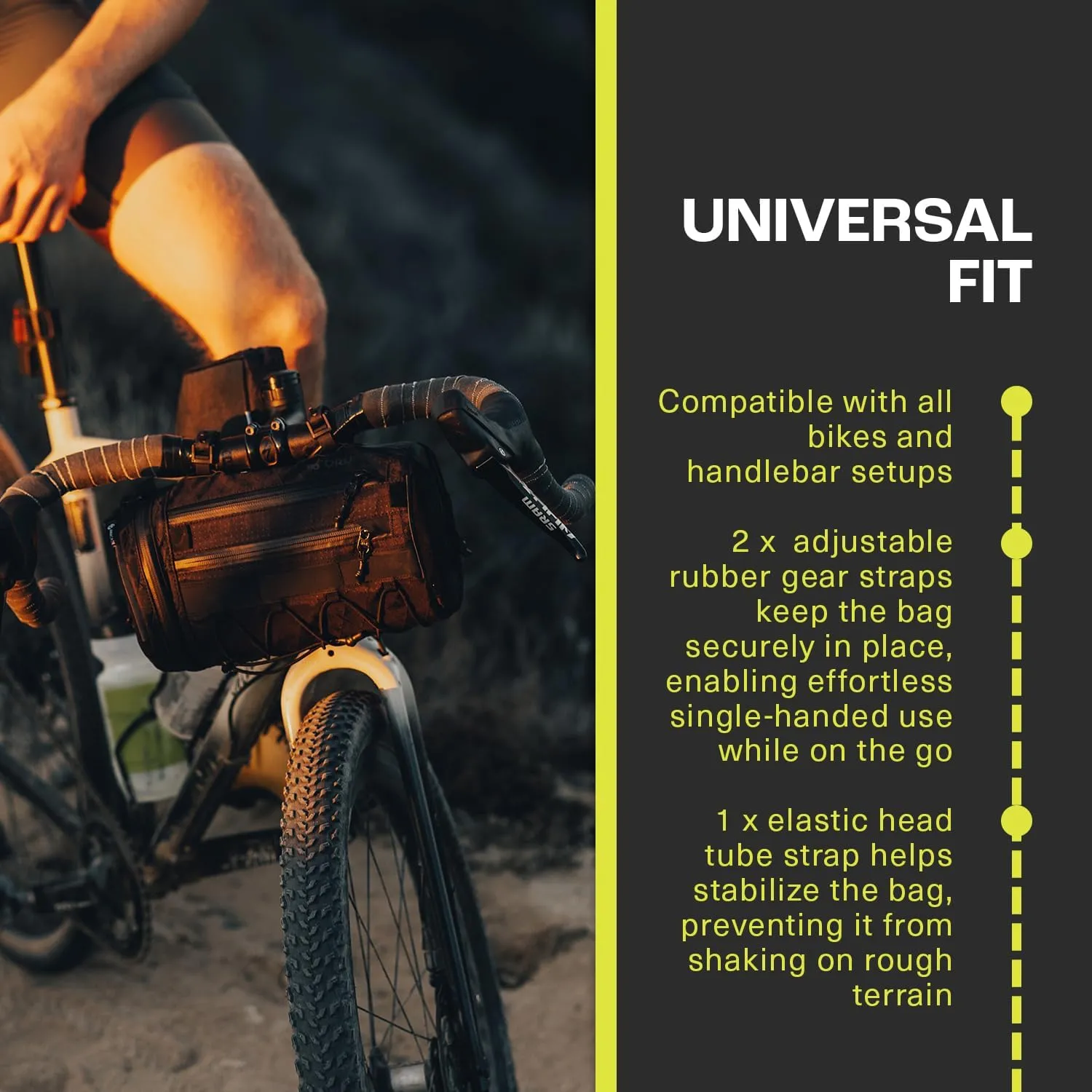 ORUCASE Smuggler HC Bike Handlebar Bag - Waterproof Bike Bags for Bicycles - Insulated Storage Bicycle Bag - Durable Front Bike Pouch - 3 L - Coyote