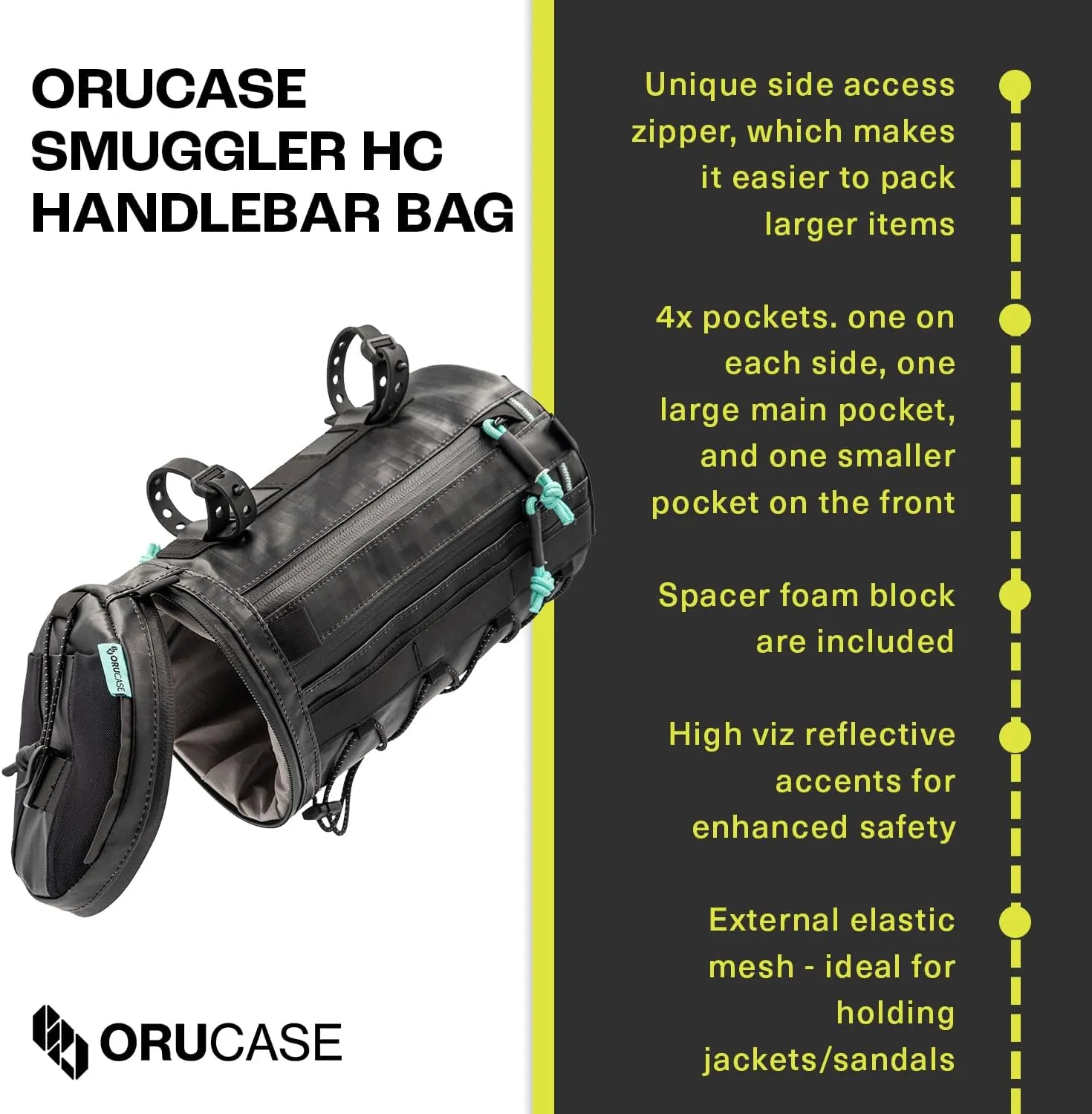 ORUCASE Smuggler HC Bike Handlebar Bag - Waterproof Bike Bags for Bicycles - Insulated Storage Bicycle Bag - Durable Front Bike Pouch - 3 L - Coyote