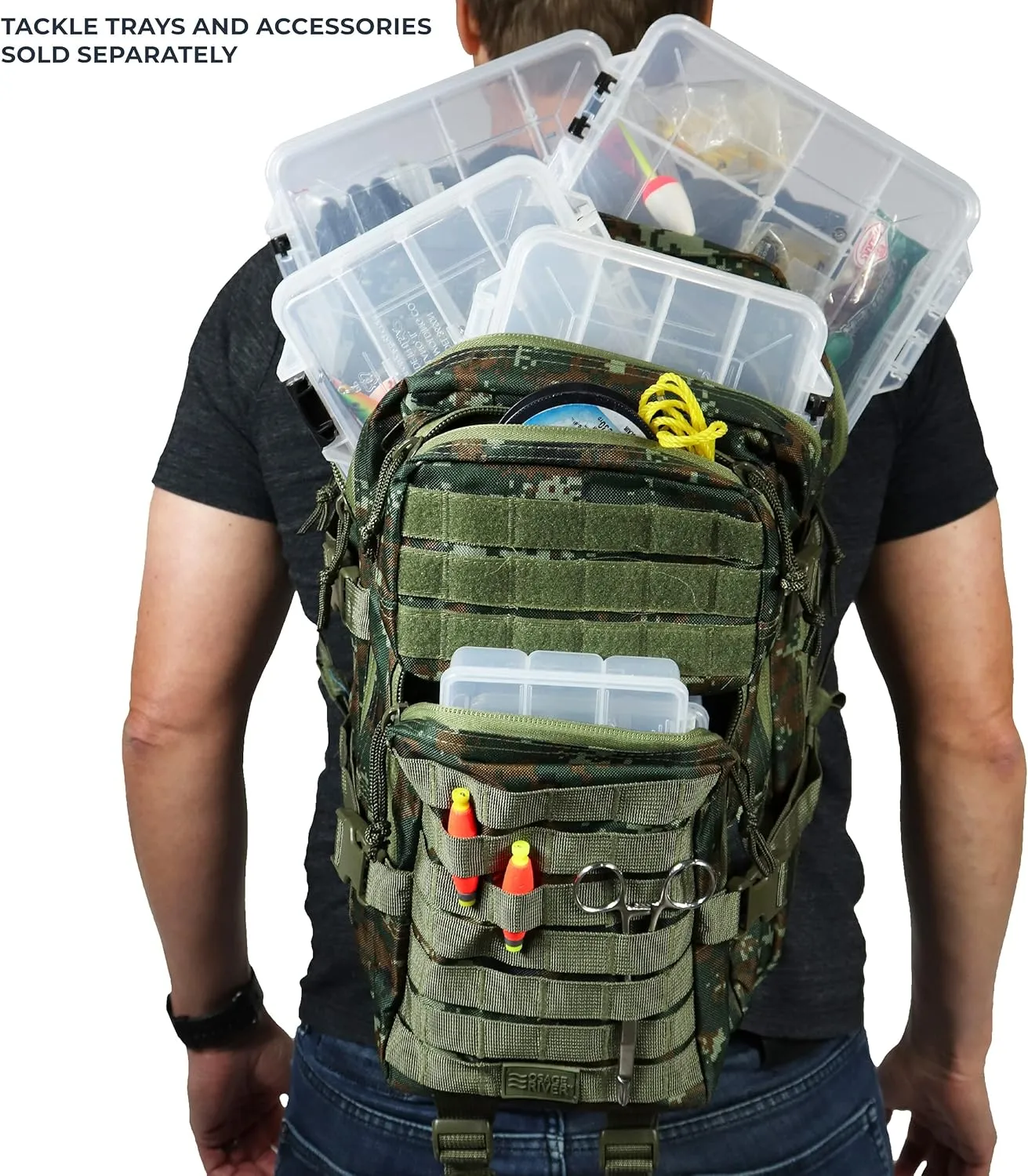Osage River Fishing Backpack Tackle and Rod Storage - Camo