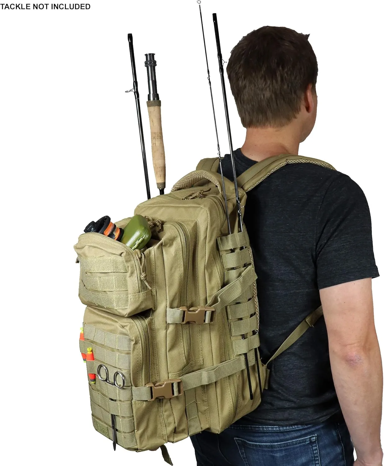 Osage River Fishing Backpack Tackle and Rod Storage - Khaki