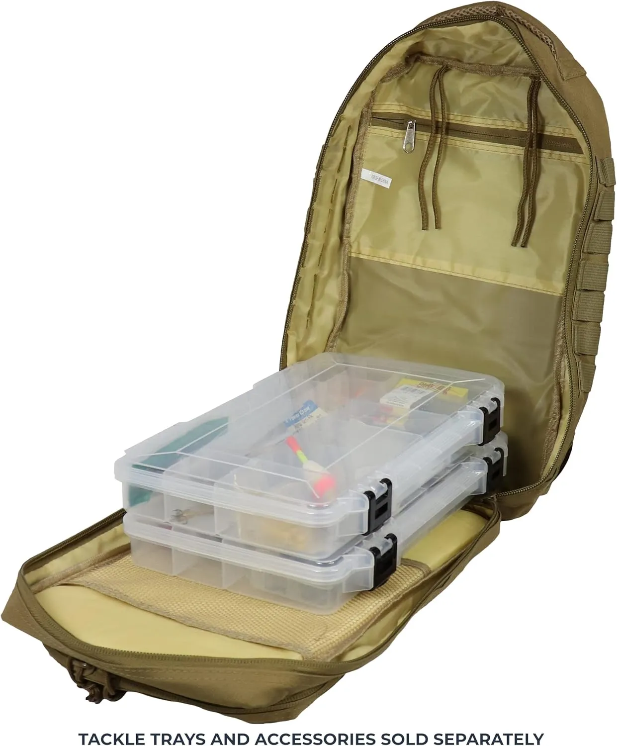 Osage River Fishing Backpack Tackle and Rod Storage - Khaki