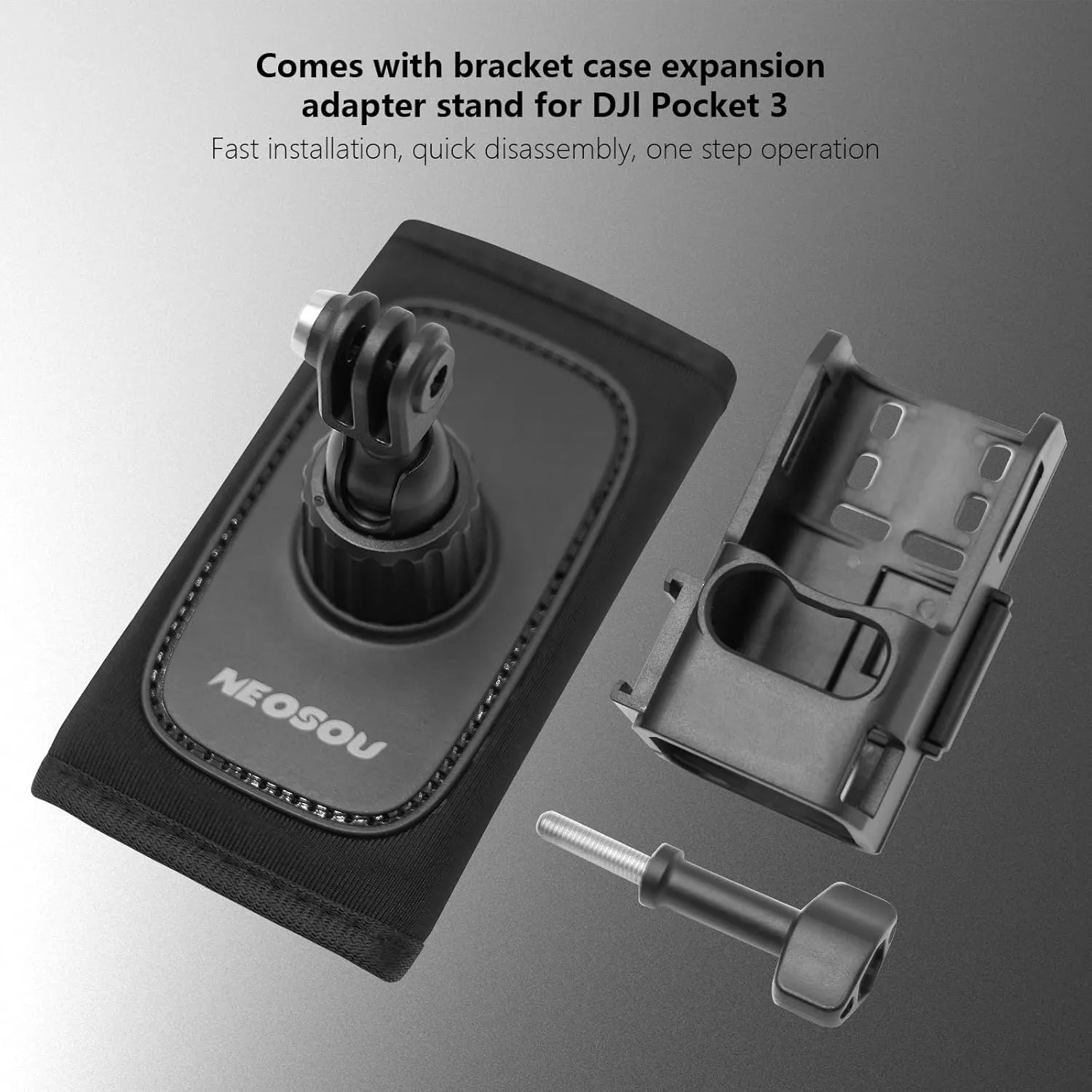 Osmo Pocket Backpack Strap Mount with Pocket 3 Expansion Adapter, 360 Rotation/Quick Release Bag Belt Shoulder Waist Holder Attachment for DJI Osmo Pocket 3 Mounts Accessories