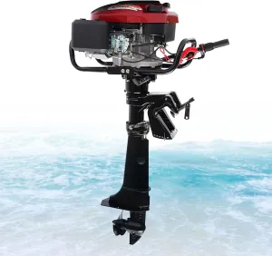 Outboard Motor 4 Stroke 7HP Gas Powered Boat Engine Outboard Motor Engine Fishing Boat Motor Engine With Air Cooling CDI 196CC Long Shaft