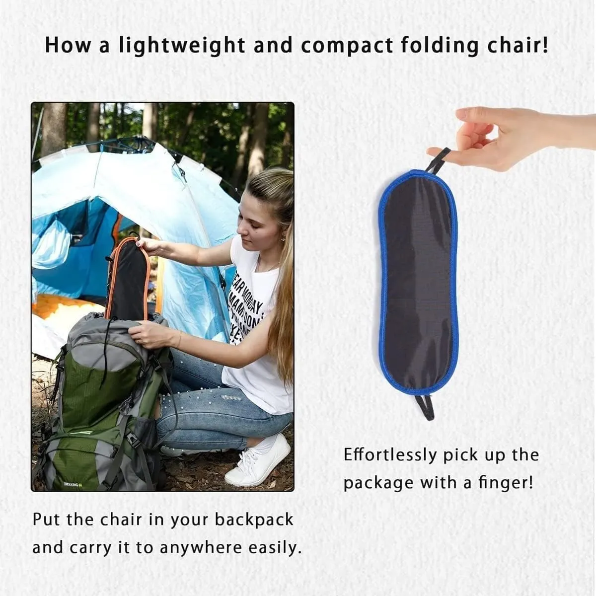 Outdoor Camping Chair Ultralight Camping Chair with Handbag Outdoor Portable Folding Chair for Picnic Beach Travel Hiking Fishing Chairs Portable Folding Lawn Chairs