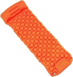 Outdoor Camping Sleeping Pad Inflatable Mattress with Pillows Ultralight Air Mat Built-in Inflator Pump Travel Hiking (Color : Orange, Size : A)