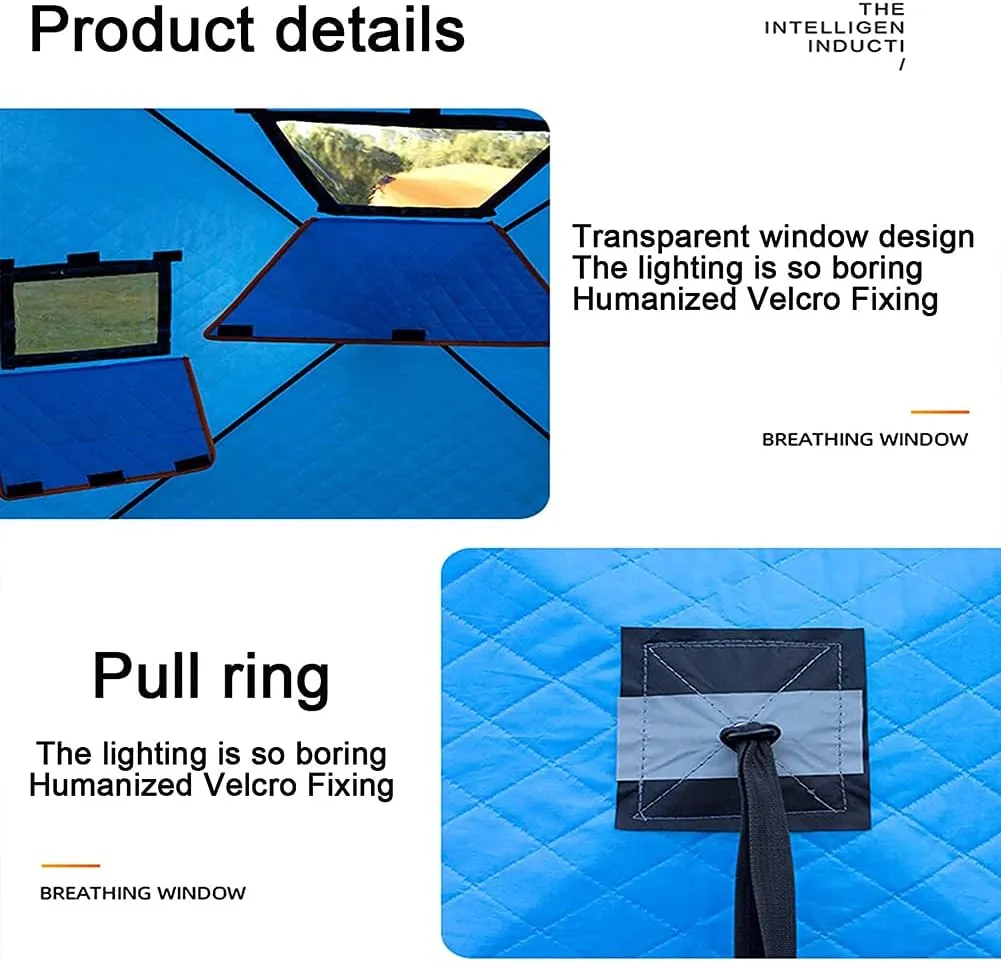Outdoor Camping Tent Heavy-Duty Ice Fishing Shelter Water-Repellent and Wind-Resistant Portable Insulated Ice Fishing Tent, Easy Set Up