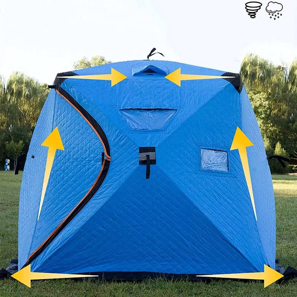 Outdoor Camping Tent Heavy-Duty Ice Fishing Shelter Water-Repellent and Wind-Resistant Portable Insulated Ice Fishing Tent, Easy Set Up