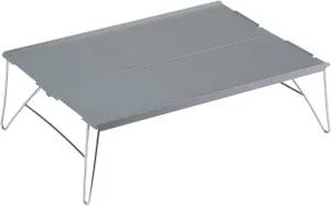 Outdoor Folding Table, Portable Aluminium Alloy Mini Light Picnic Desk for Camping BBQ, Ultralight Aluminum Folding Beach Table, Camping Folding Table for Beach Picnic, Work and Study Table(Grey)