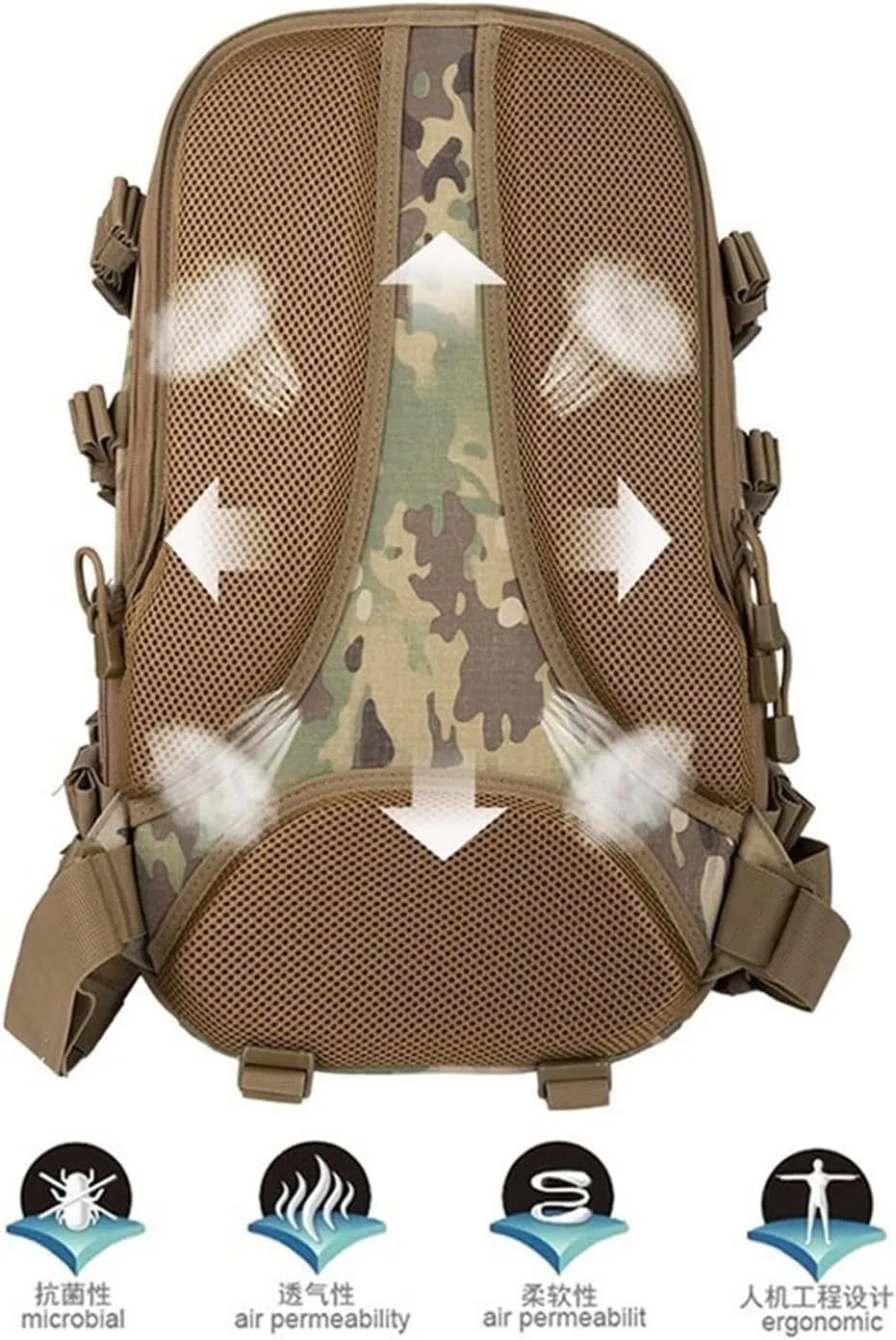 Outdoor Trekking Bag Large Frame Backpack(Black)