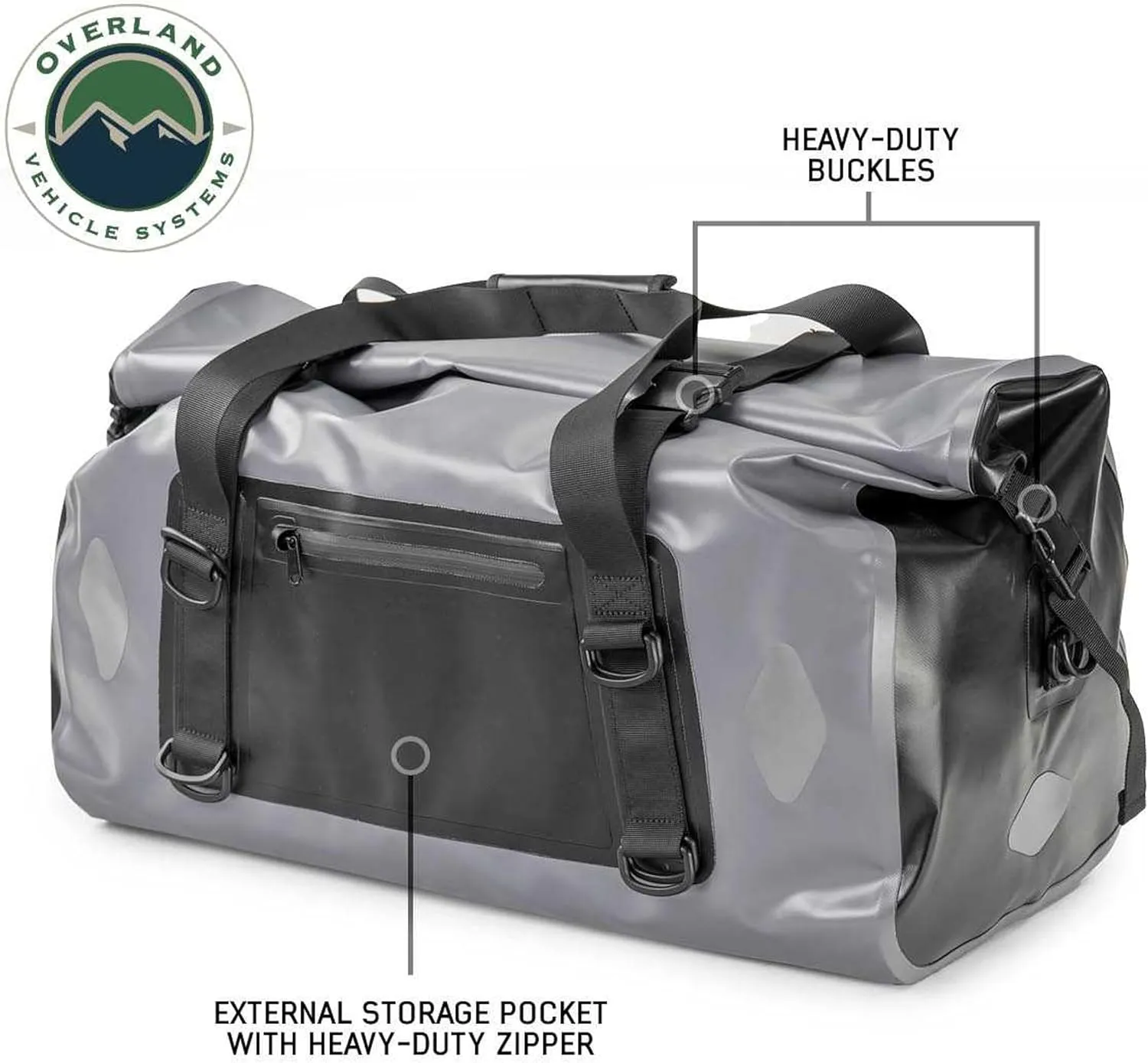 Overland Vehicle Systems Portable Dry Storage Bags (69 Quart Capacity) - Premium 1000D Construction - IPX6 Rated Waterproof Dry Bag - Heavy Duty Buckles with Robust Nylon Straps