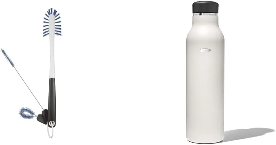 OXO Strive 20oz Insulated Water Bottle with Good Grips Cleaning Set