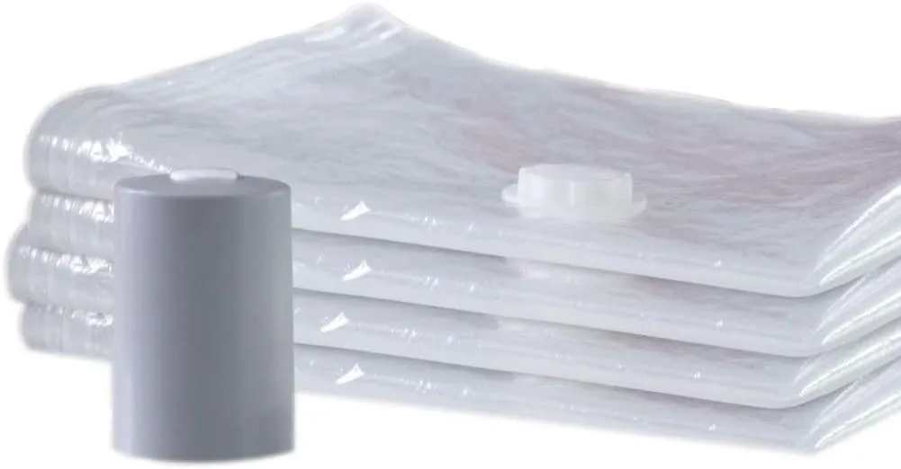 PAC 'N STACK, Handheld Vacuum Sealing Storage with Bags, Easy to Use, Reusable, Waterproof, Cordless, Compact, and Portable, Ideal for Travel, Reduces Volume, with Extra Bags