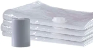 PAC 'N STACK, Handheld Vacuum Sealing Storage with Bags, Easy to Use, Reusable, Waterproof, Cordless, Compact, and Portable, Ideal for Travel, Reduces Volume, with Extra Bags