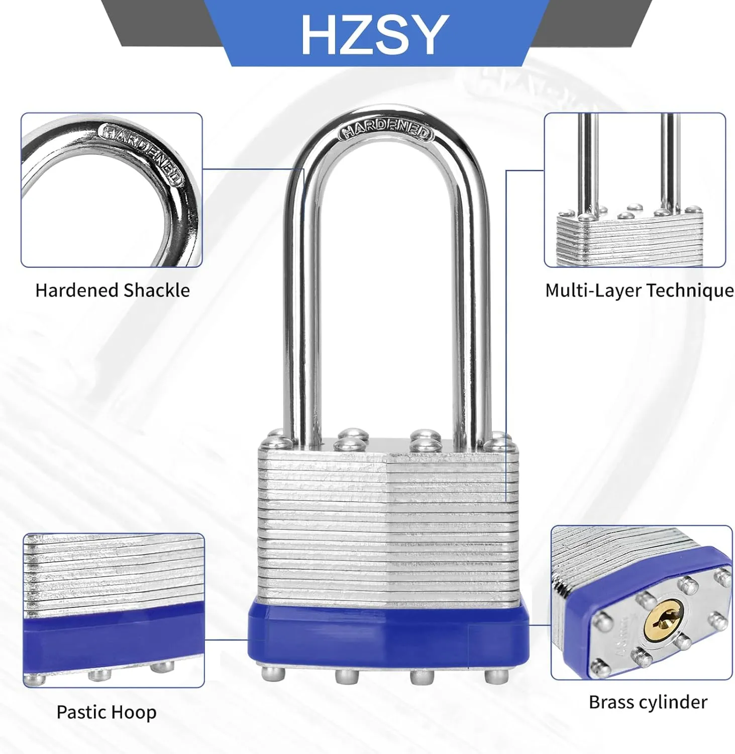 Padlocks Keyed Alike, Pack of 24, Laminated Steel Keyed Lock (1-9/16", 40mm), Padlocks with Same Key, Long Shackle, for Toolbox, Locker & StorageUnit or More