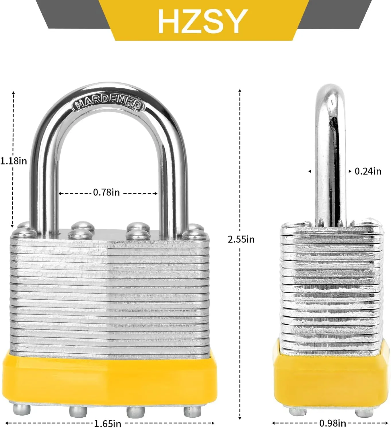 Padlocks Keyed Alike, Pack of 24, Laminated Steel Keyed Lock (1-9/16", 40mm), Padlocks with Same Key, Normal Shackle, for Toolbox, Locker & StorageUnit or More