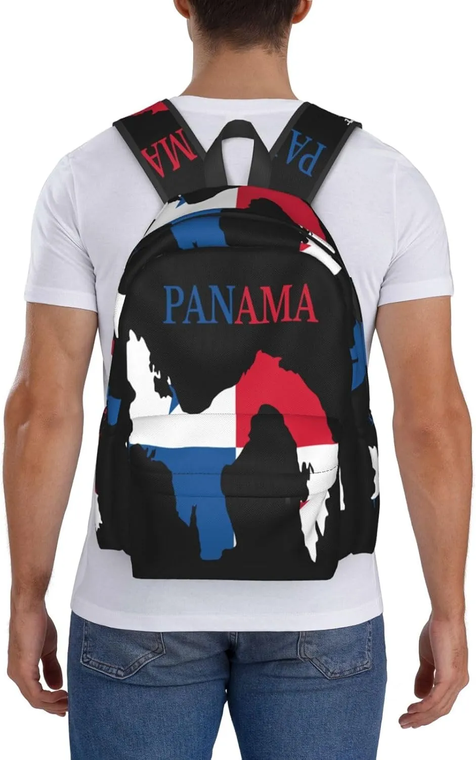 Panama flag map Laptop Backpack Work Travel Backpacks Business Rucksack Casual Outdoor Daypack with Adjustable Strap Bags for Sports Office Gym Hiking
