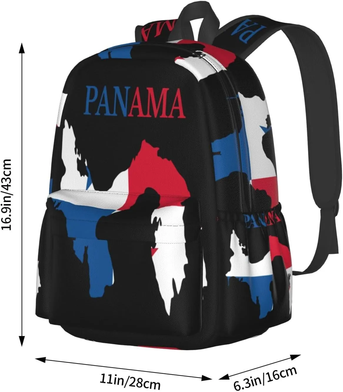 Panama flag map Laptop Backpack Work Travel Backpacks Business Rucksack Casual Outdoor Daypack with Adjustable Strap Bags for Sports Office Gym Hiking