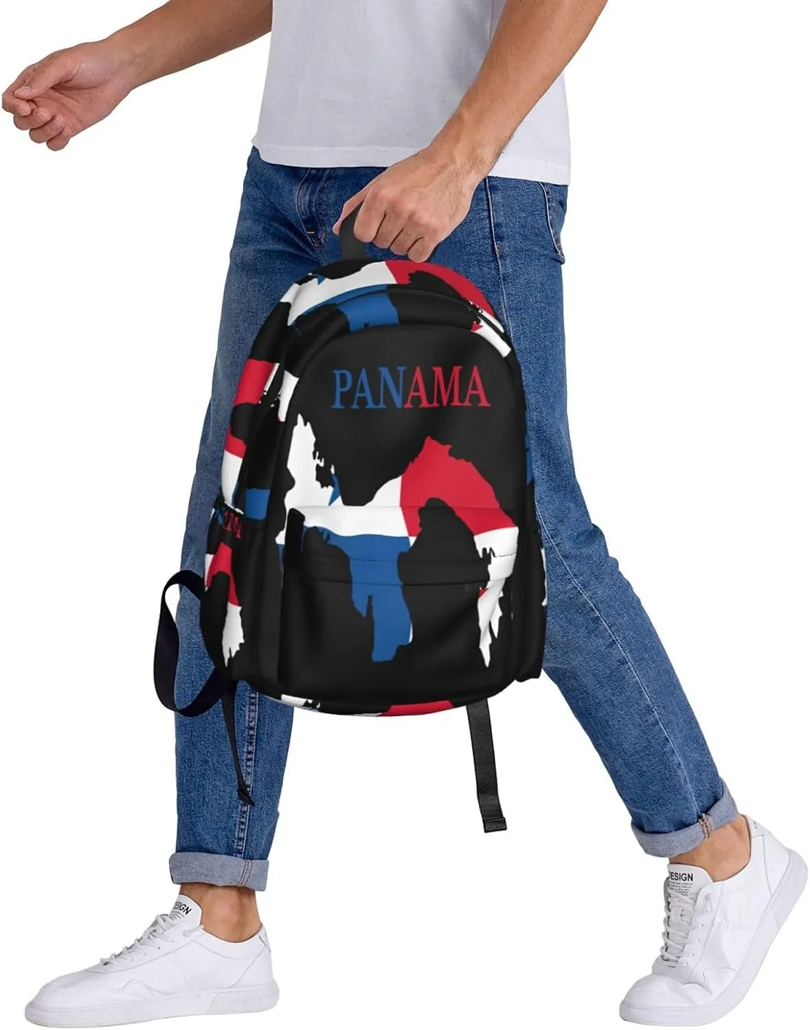 Panama flag map Laptop Backpack Work Travel Backpacks Business Rucksack Casual Outdoor Daypack with Adjustable Strap Bags for Sports Office Gym Hiking