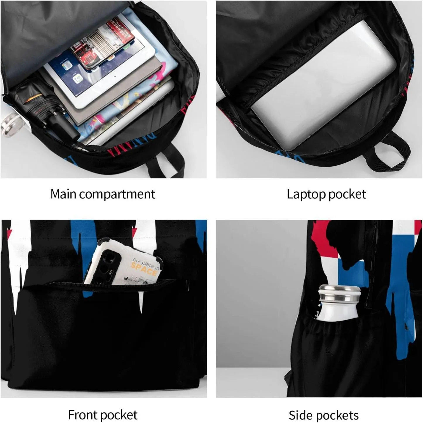 Panama flag map Laptop Backpack Work Travel Backpacks Business Rucksack Casual Outdoor Daypack with Adjustable Strap Bags for Sports Office Gym Hiking