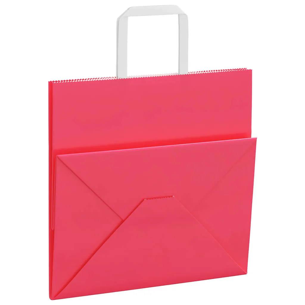 Paper Bags 50 pcs with Handles Pink 26x17x25 cm