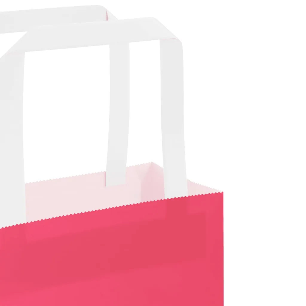 Paper Bags 50 pcs with Handles Pink 26x17x25 cm
