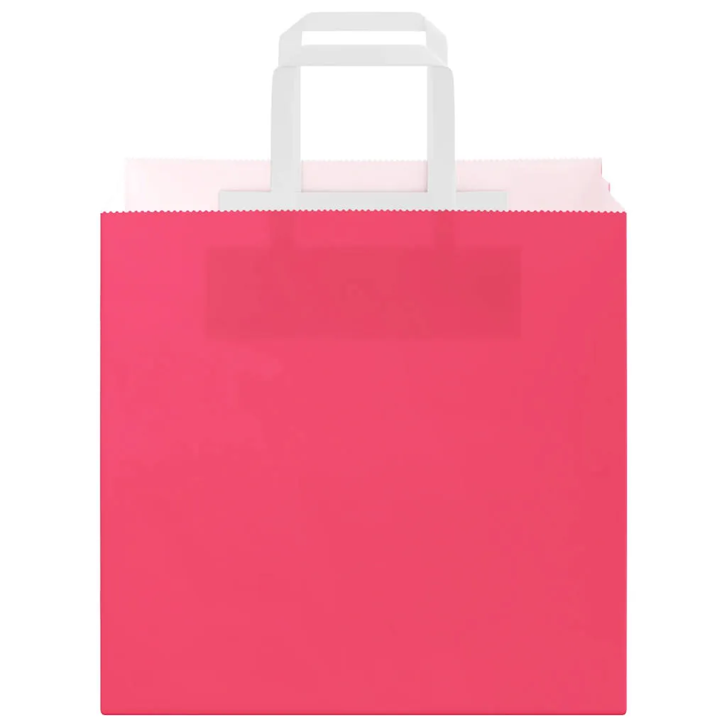 Paper Bags 50 pcs with Handles Pink 26x17x25 cm