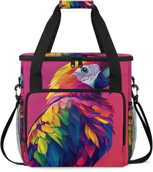 Parrot Coffee Maker Travel Bag, Bird Insulated Grocery Bag Travel Picnic Leakproof Cooler Bags With Shoulder Strap