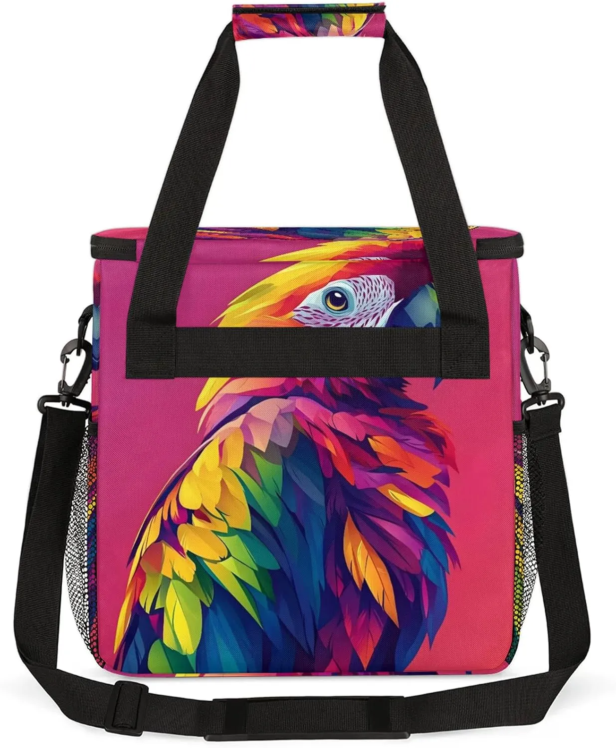 Parrot Coffee Maker Travel Bag, Bird Insulated Grocery Bag Travel Picnic Leakproof Cooler Bags With Shoulder Strap