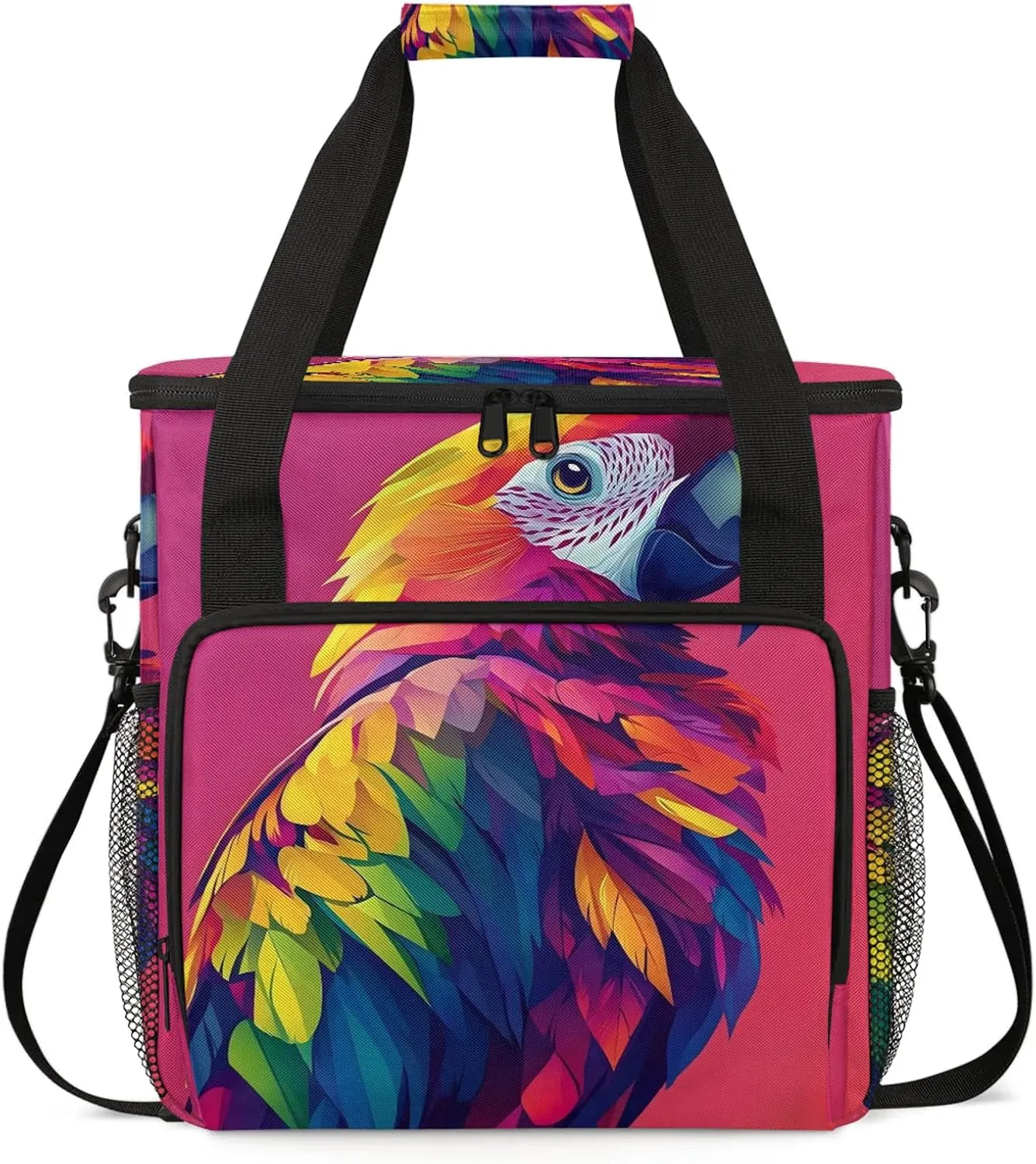 Parrot Coffee Maker Travel Bag, Bird Insulated Grocery Bag Travel Picnic Leakproof Cooler Bags With Shoulder Strap