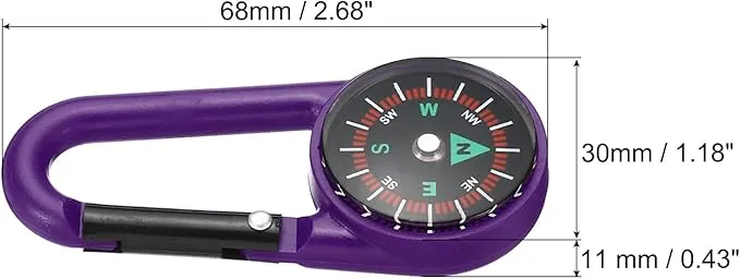 PATIKIL Compass, Buckle Compass Keychain Waterproof Survival Pocket Compass for Hiking Outdoor