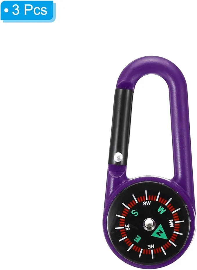 PATIKIL Compass, Buckle Compass Keychain Waterproof Survival Pocket Compass for Hiking Outdoor