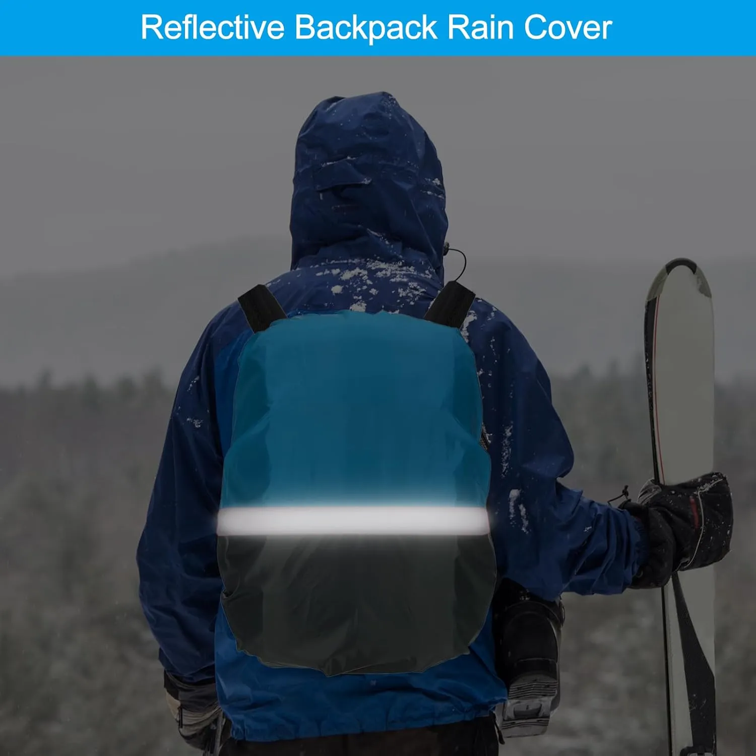 PATIKIL Waterproof Backpack Rain Cover, Non-Slip Ultralight Backpack Cover with Reflective Strip for Hiking Camping Traveling Cycling