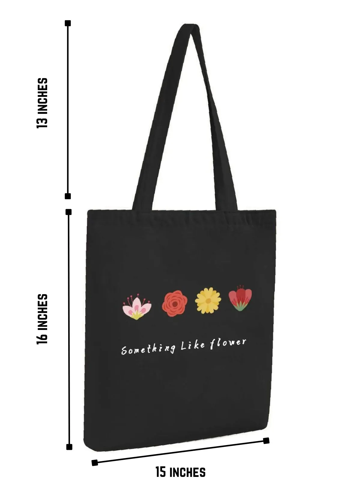 Peach Blossom Women's  Cotton Printed Tote Bag With Zipper and Pouch
