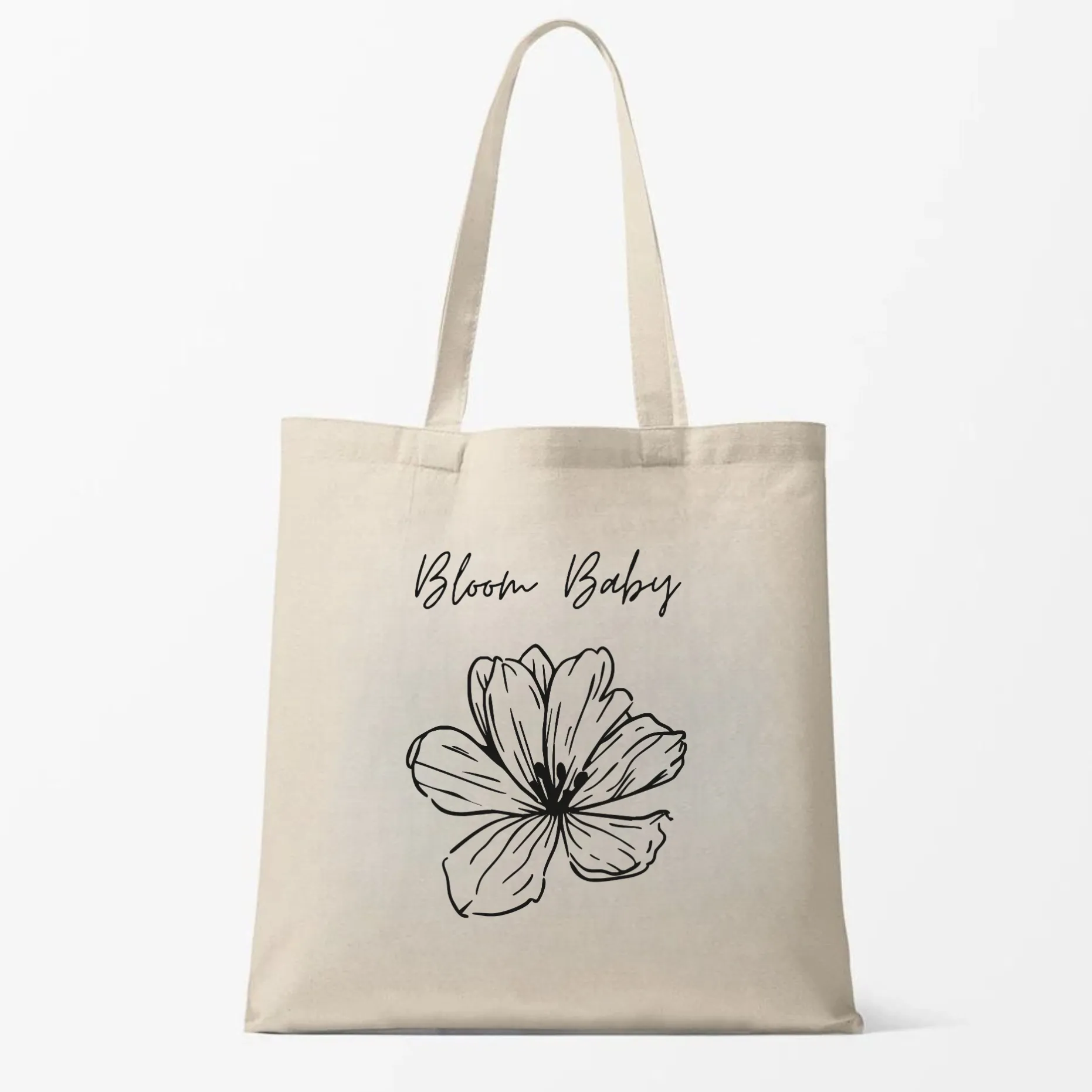Peach Blossom Women's Cotton Printed Tote Bag With Zipper and Pouch
