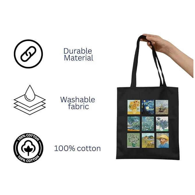Peach Blossom Women's  Cotton Printed Tote Bag With Zipper and Pouch
